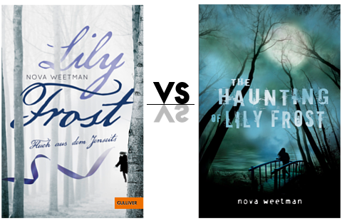 Coververgleich zum Lily Frost Fluch aus dem jenseits. Links das deutsche Cover, rechts das originale Cover.